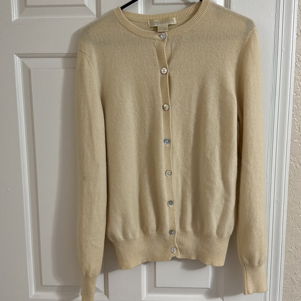 Preston & York Cashmere Cardigan Sweater *Large*